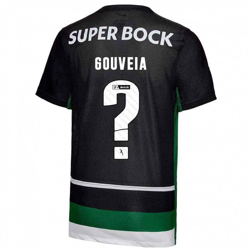 Danxen Niño Camiseta Miguel Gouveia #0 Negro Blanco Verde 1ª Equipación 2024/25 La Camisa