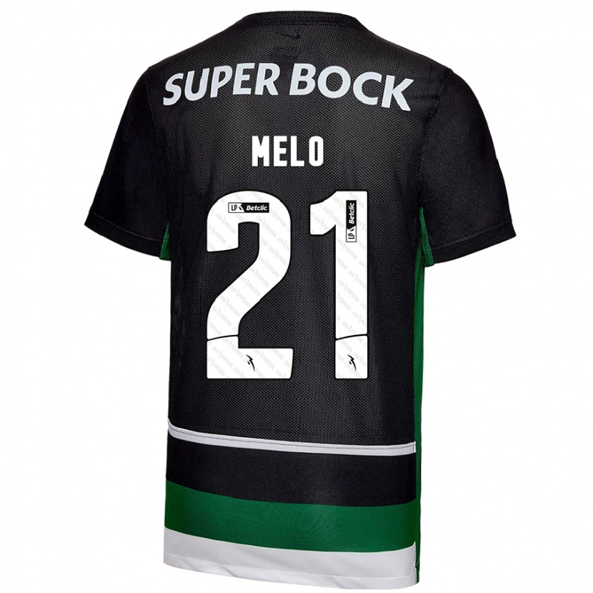 Danxen Niño Camiseta Gabriel Melo #21 Negro Blanco Verde 1ª Equipación 2024/25 La Camisa