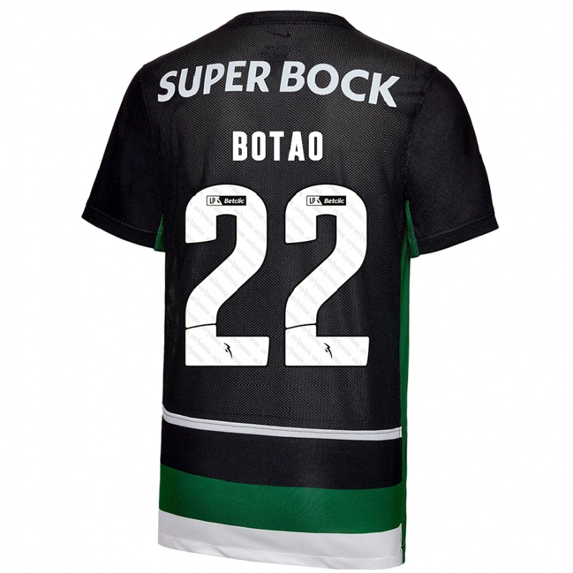 Danxen Niño Camiseta Martim Botão #22 Negro Blanco Verde 1ª Equipación 2024/25 La Camisa