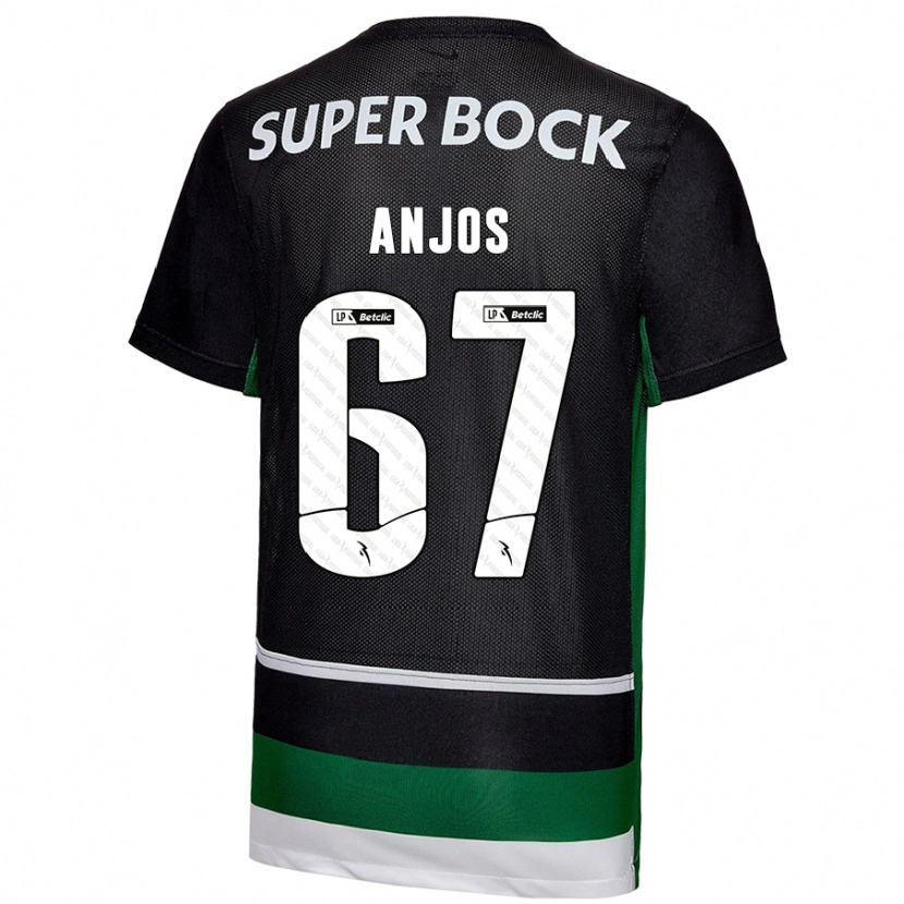 Danxen Niño Camiseta Lucas Anjos #67 Negro Blanco Verde 1ª Equipación 2024/25 La Camisa