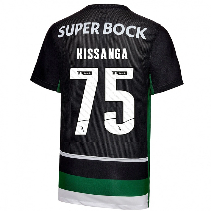 Danxen Niño Camiseta Manuel Kissanga #75 Negro Blanco Verde 1ª Equipación 2024/25 La Camisa