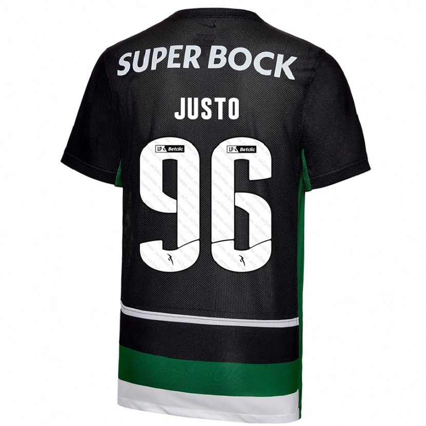 Danxen Niño Camiseta Samuel Justo #96 Negro Blanco Verde 1ª Equipación 2024/25 La Camisa