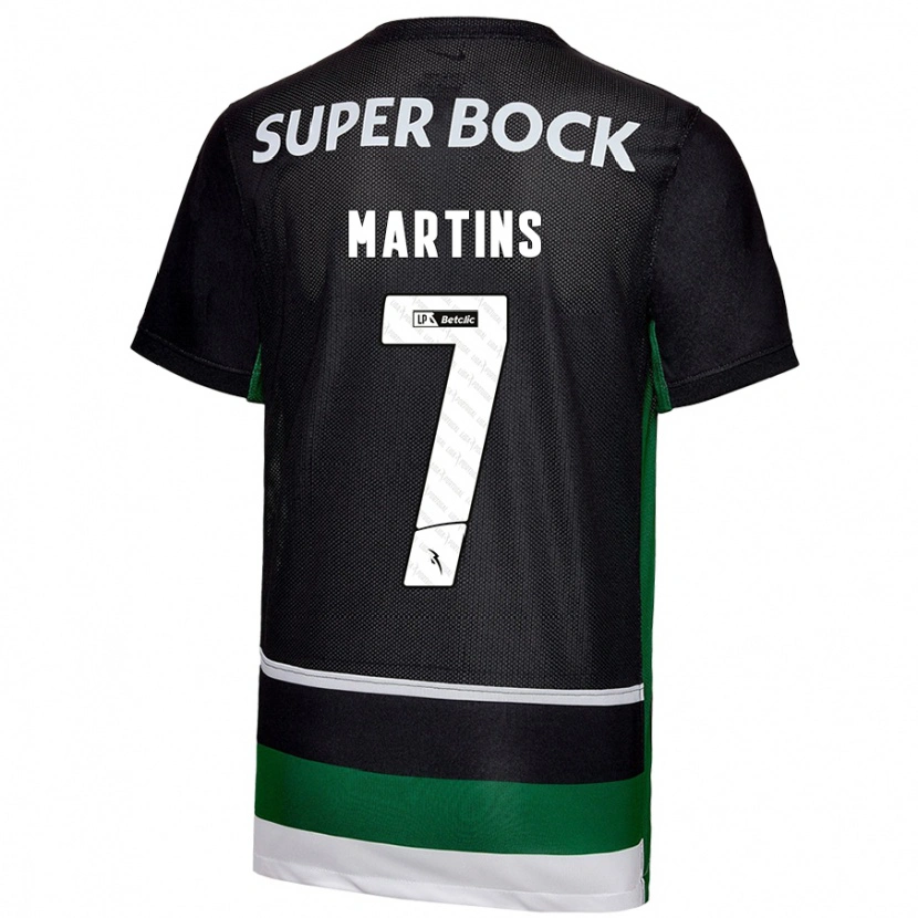 Danxen Niño Camiseta Joana Martins #7 Negro Blanco Verde 1ª Equipación 2024/25 La Camisa