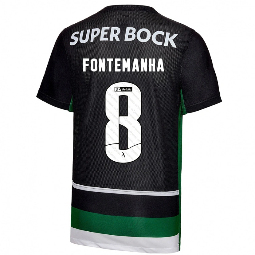 Danxen Niño Camiseta Rita Fontemanha #8 Negro Blanco Verde 1ª Equipación 2024/25 La Camisa