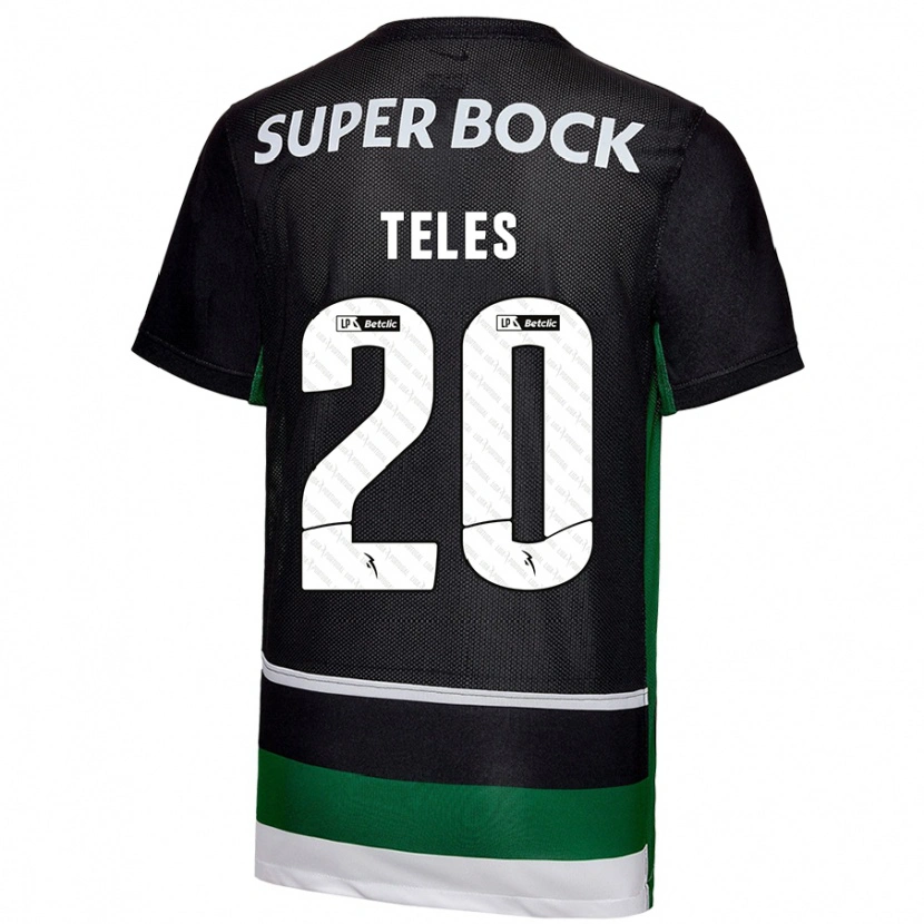 Danxen Niño Camiseta Ana Teles #20 Negro Blanco Verde 1ª Equipación 2024/25 La Camisa