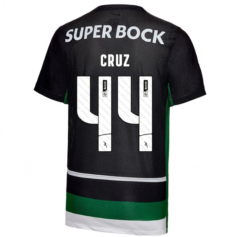 Danxen Niño Camiseta Marco Cruz #44 Negro Blanco Verde 1ª Equipación 2024/25 La Camisa