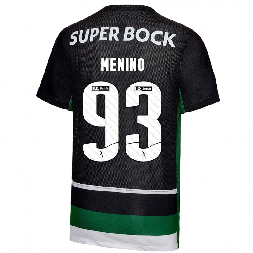 Danxen Niño Camiseta Miguel Menino #93 Negro Blanco Verde 1ª Equipación 2024/25 La Camisa