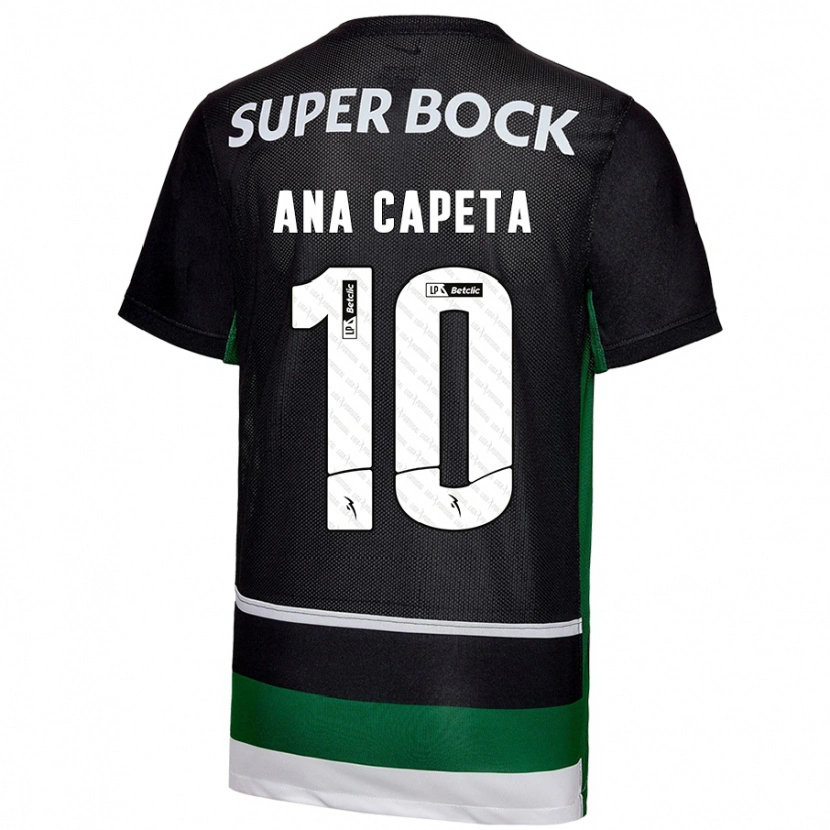 Danxen Niño Camiseta Ana Capeta #10 Negro Blanco Verde 1ª Equipación 2024/25 La Camisa