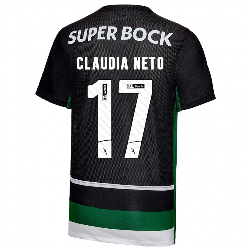 Danxen Niño Camiseta Cláudia Teresa Pires Neto #17 Negro Blanco Verde 1ª Equipación 2024/25 La Camisa