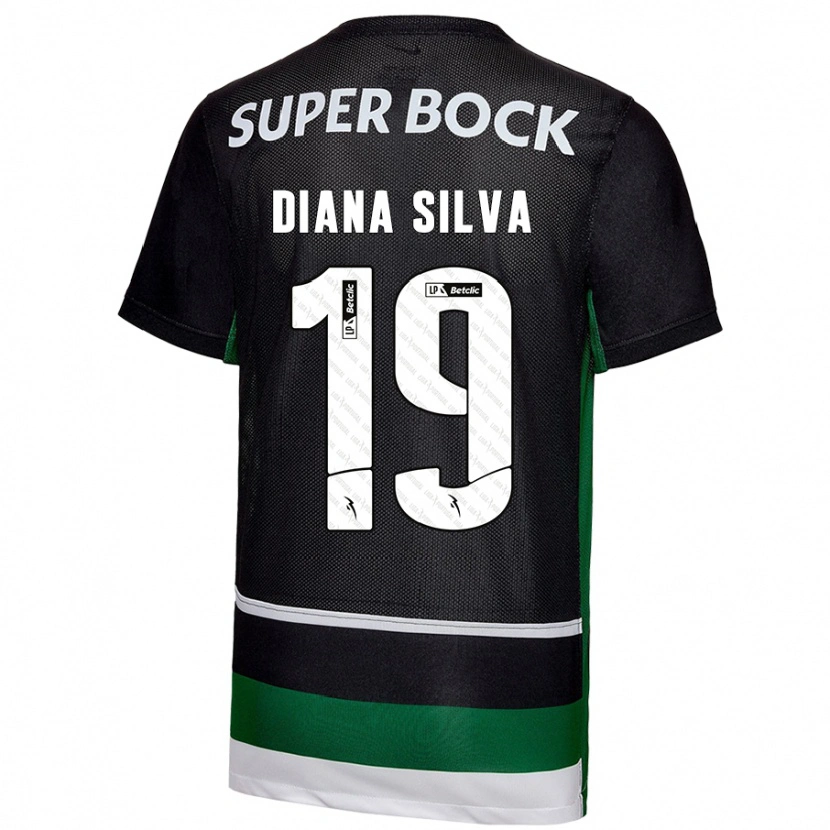 Danxen Niño Camiseta Diana Micaela Abreu De Sousa E Silva #19 Negro Blanco Verde 1ª Equipación 2024/25 La Camisa