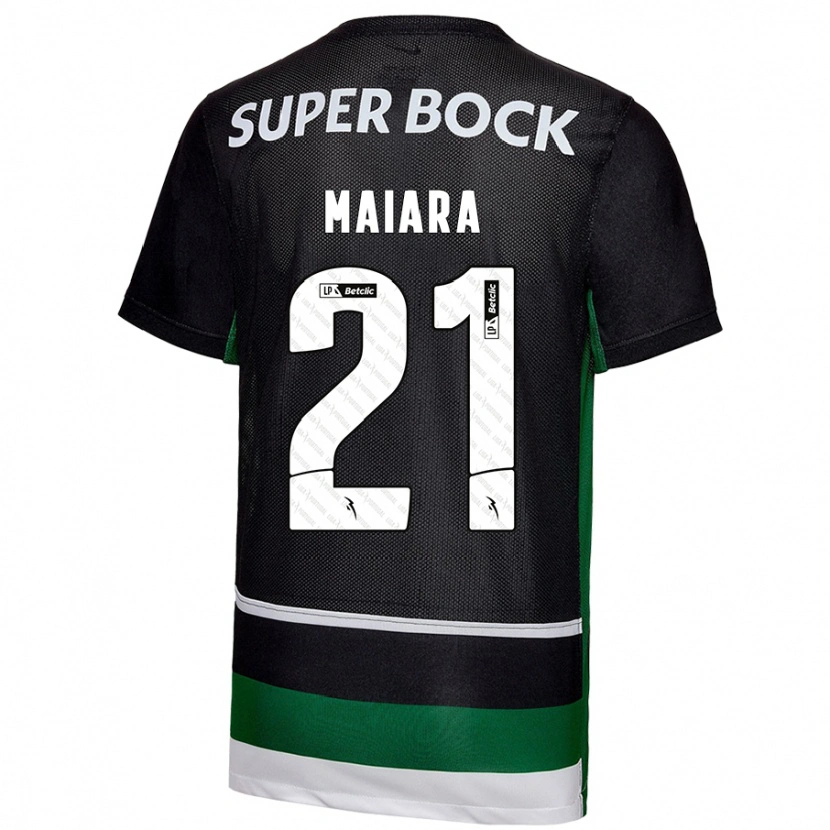 Danxen Niño Camiseta Maiara Carolina Niehues #21 Negro Blanco Verde 1ª Equipación 2024/25 La Camisa