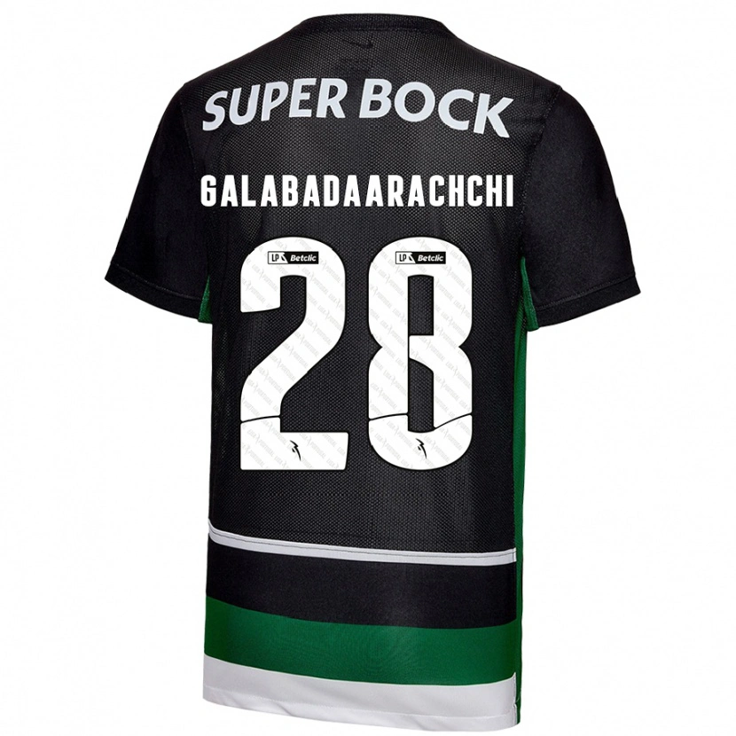 Danxen Niño Camiseta Jacinta Galabadaarachchi #28 Negro Blanco Verde 1ª Equipación 2024/25 La Camisa