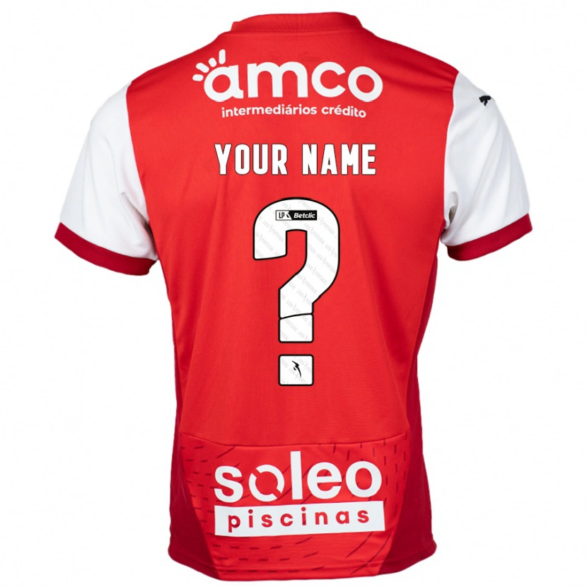 Danxen Niño Camiseta Su Nombre #0 Rojo Blanco 1ª Equipación 2024/25 La Camisa