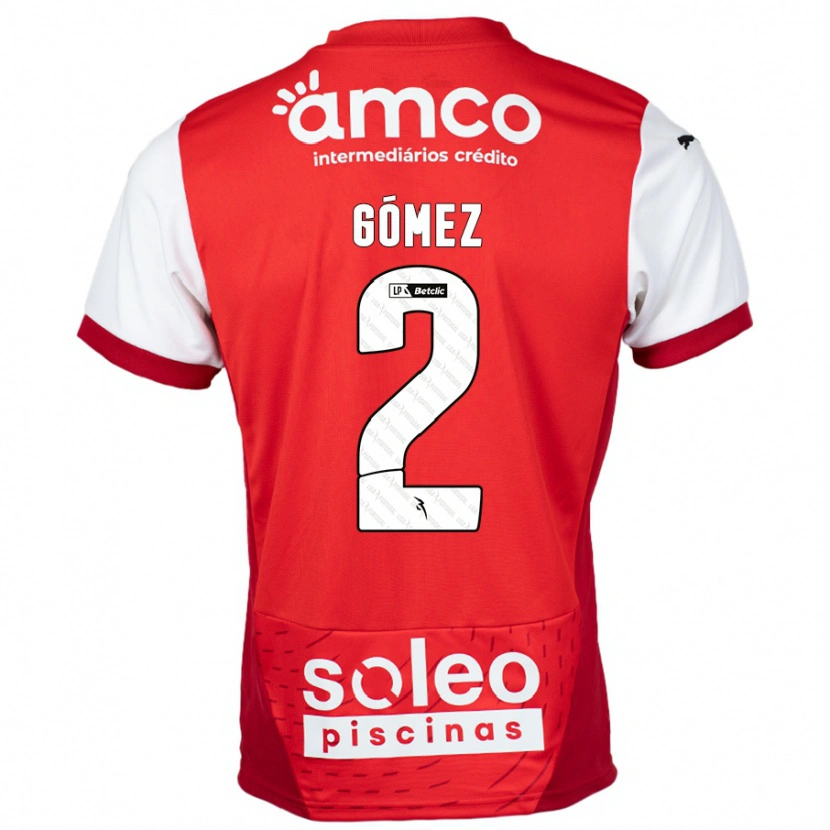 Danxen Niño Camiseta Víctor Gómez #2 Rojo Blanco 1ª Equipación 2024/25 La Camisa