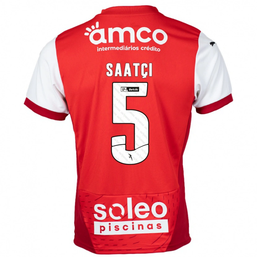 Danxen Niño Camiseta Serdar Saatçı #5 Rojo Blanco 1ª Equipación 2024/25 La Camisa