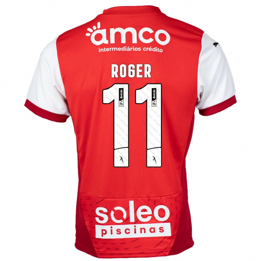 Danxen Niño Camiseta Roger #11 Rojo Blanco 1ª Equipación 2024/25 La Camisa