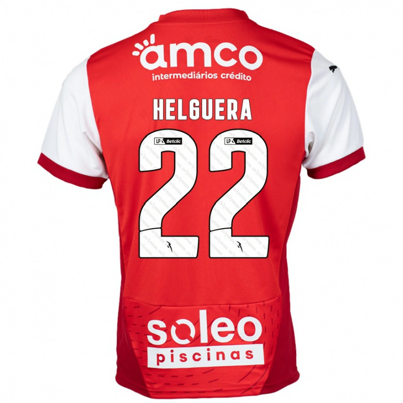 Danxen Niño Camiseta Thiago Helguera #22 Rojo Blanco 1ª Equipación 2024/25 La Camisa