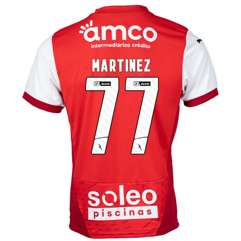 Danxen Niño Camiseta Gabri Martínez #77 Rojo Blanco 1ª Equipación 2024/25 La Camisa