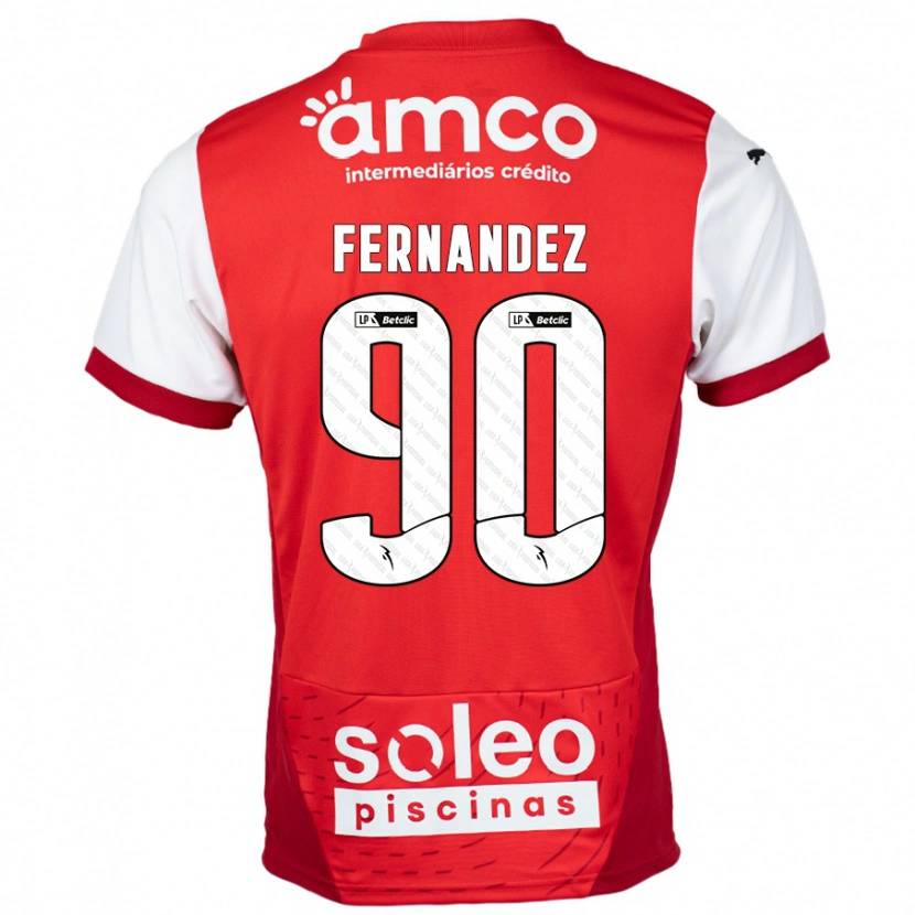 Danxen Niño Camiseta Roberto Fernández #90 Rojo Blanco 1ª Equipación 2024/25 La Camisa