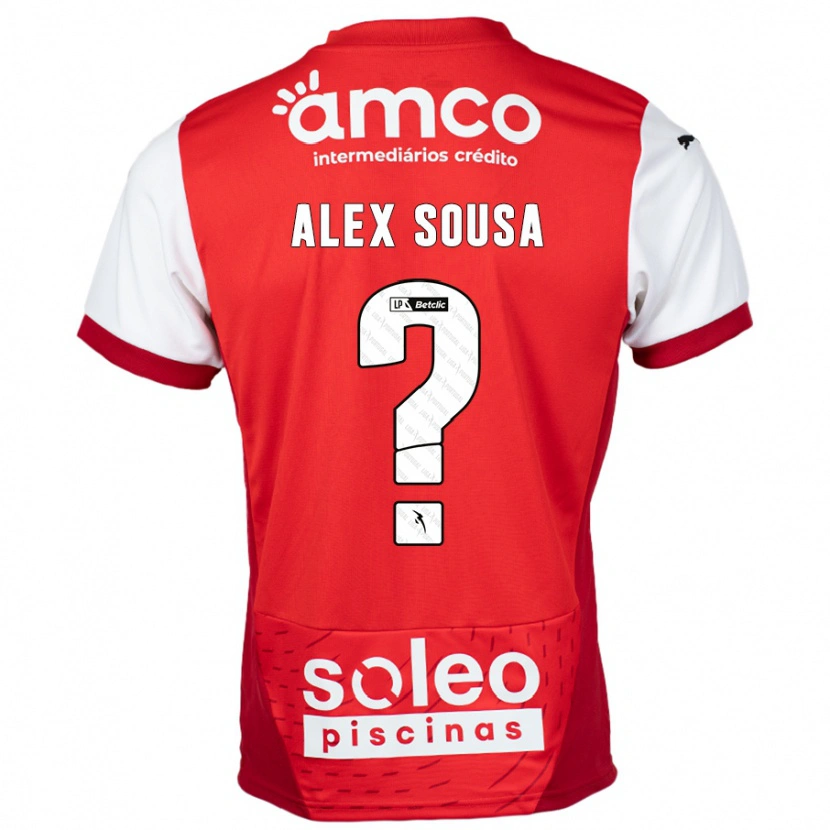 Danxen Niño Camiseta Alex Sousa #0 Rojo Blanco 1ª Equipación 2024/25 La Camisa