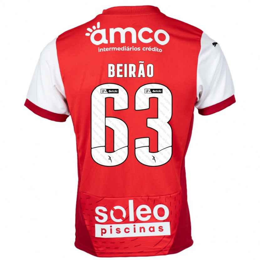 Danxen Niño Camiseta Rodrigo Beirão #63 Rojo Blanco 1ª Equipación 2024/25 La Camisa