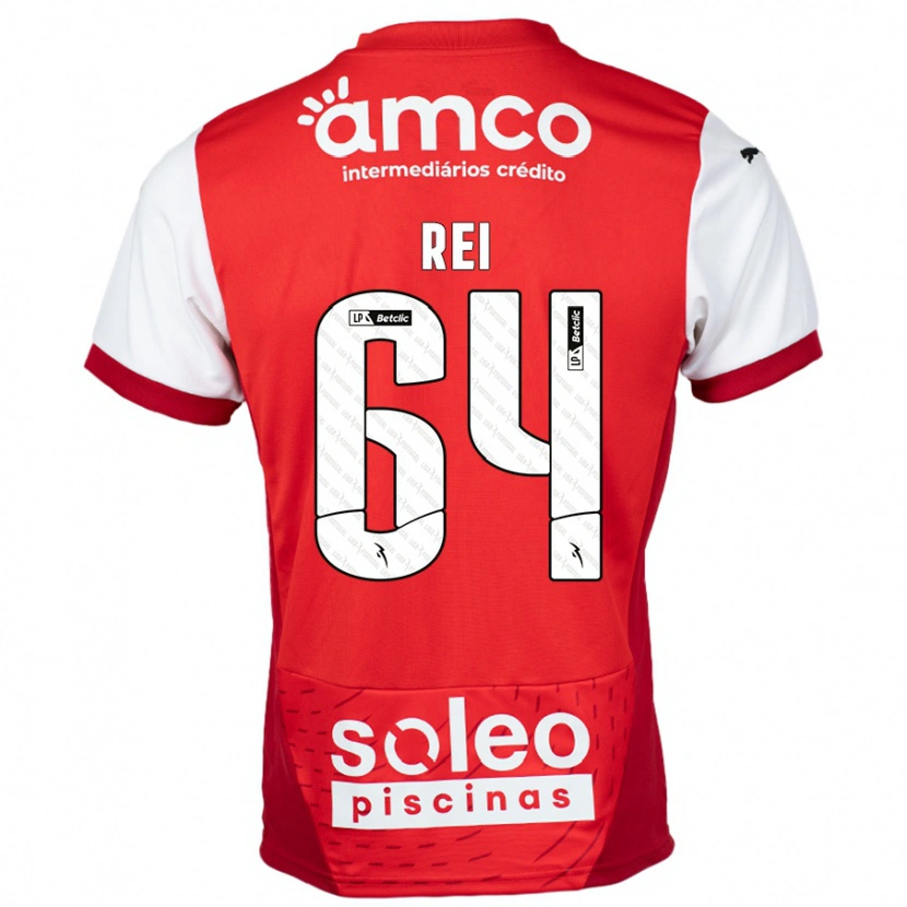 Danxen Niño Camiseta Ricardo Rei #64 Rojo Blanco 1ª Equipación 2024/25 La Camisa