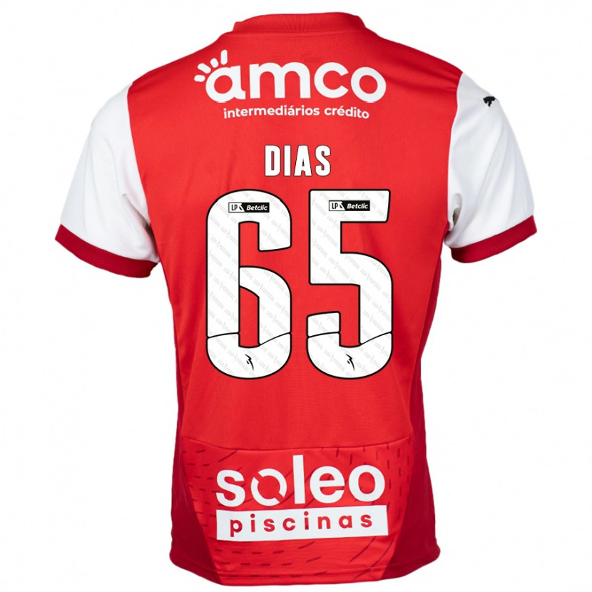 Danxen Niño Camiseta Leandro Dias #65 Rojo Blanco 1ª Equipación 2024/25 La Camisa