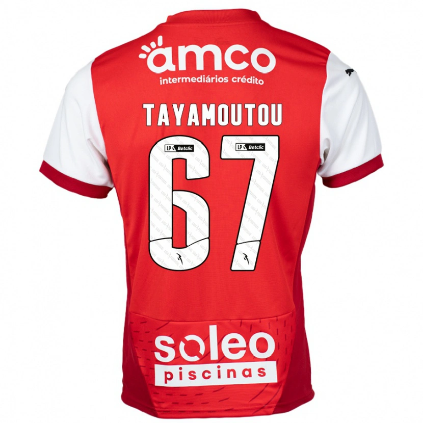 Danxen Niño Camiseta Enzo Tayamoutou #67 Rojo Blanco 1ª Equipación 2024/25 La Camisa