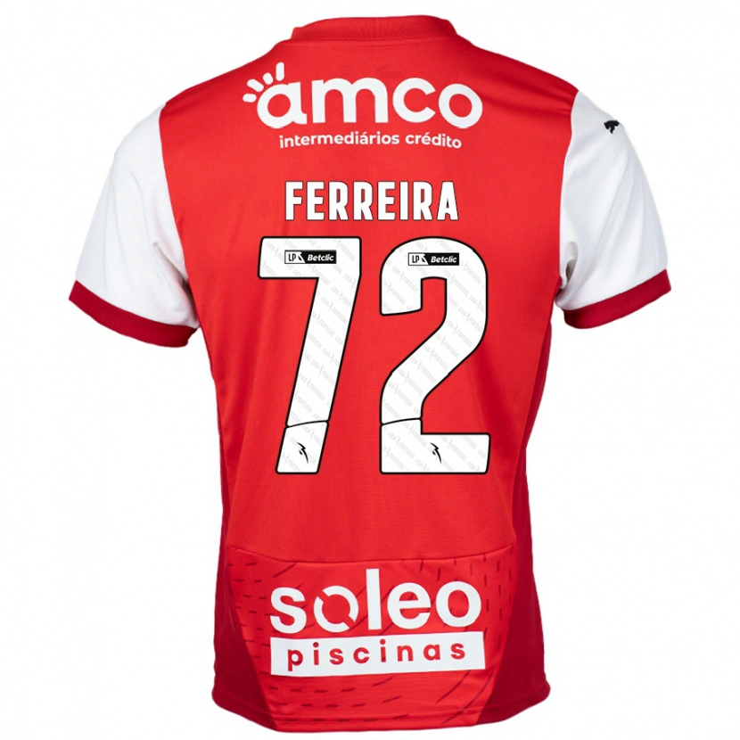 Danxen Niño Camiseta André Ferreira #72 Rojo Blanco 1ª Equipación 2024/25 La Camisa