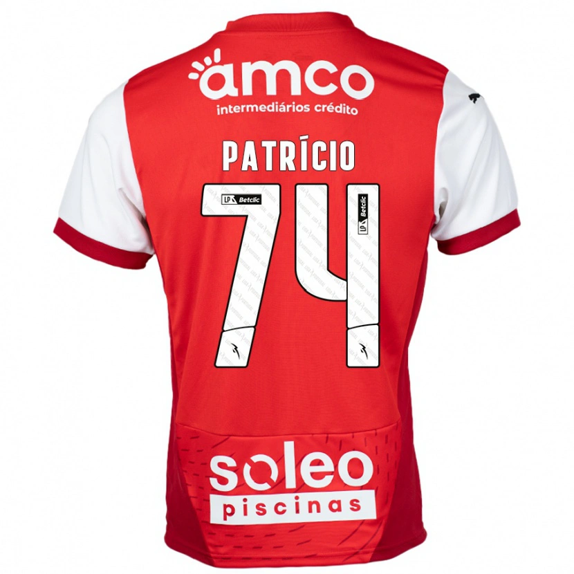 Danxen Niño Camiseta Nuno Patrício #74 Rojo Blanco 1ª Equipación 2024/25 La Camisa