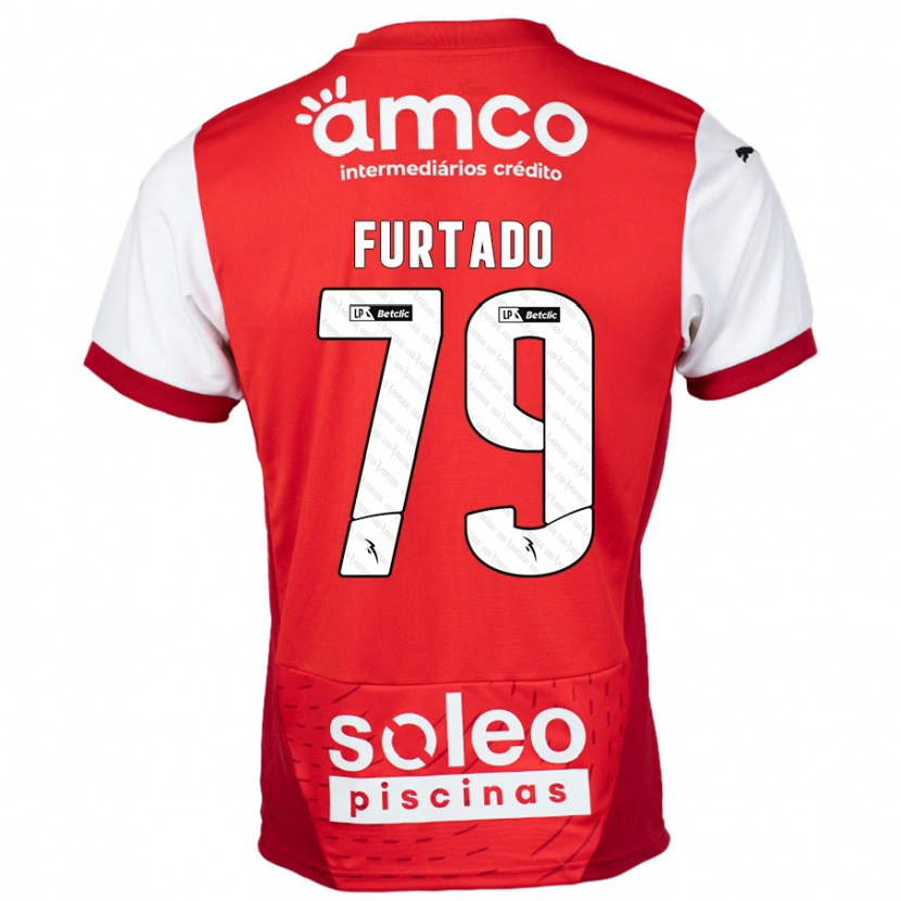 Danxen Niño Camiseta Rúben Furtado #79 Rojo Blanco 1ª Equipación 2024/25 La Camisa