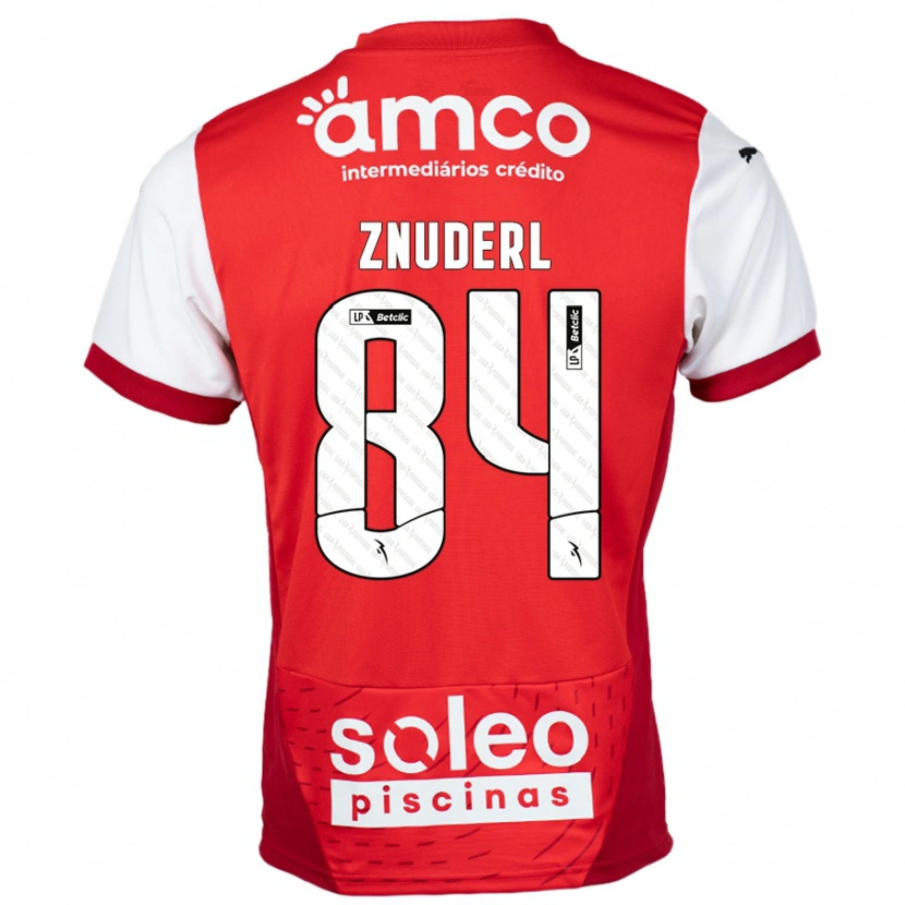 Danxen Niño Camiseta Tai Znuderl #84 Rojo Blanco 1ª Equipación 2024/25 La Camisa