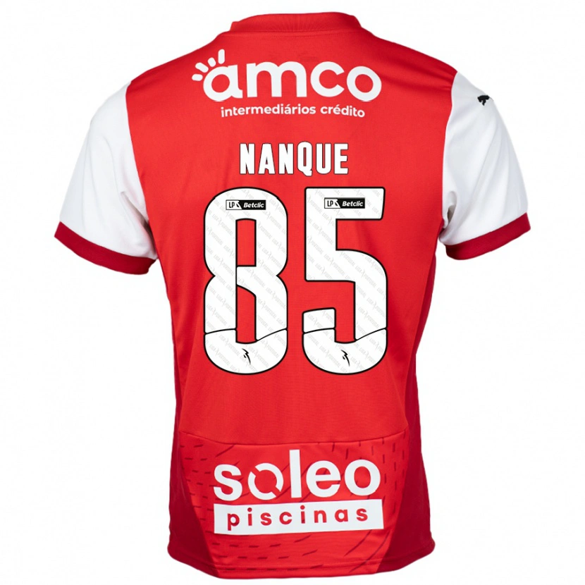 Danxen Niño Camiseta Edgar Nanque #85 Rojo Blanco 1ª Equipación 2024/25 La Camisa