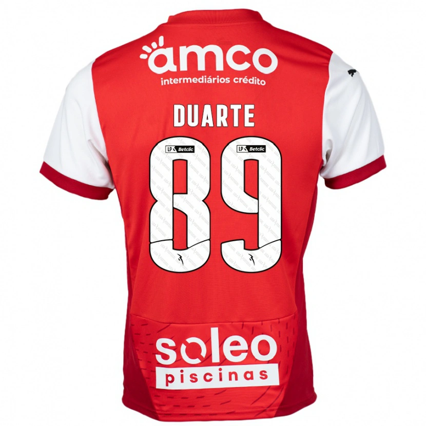 Danxen Niño Camiseta Afonso Duarte #89 Rojo Blanco 1ª Equipación 2024/25 La Camisa