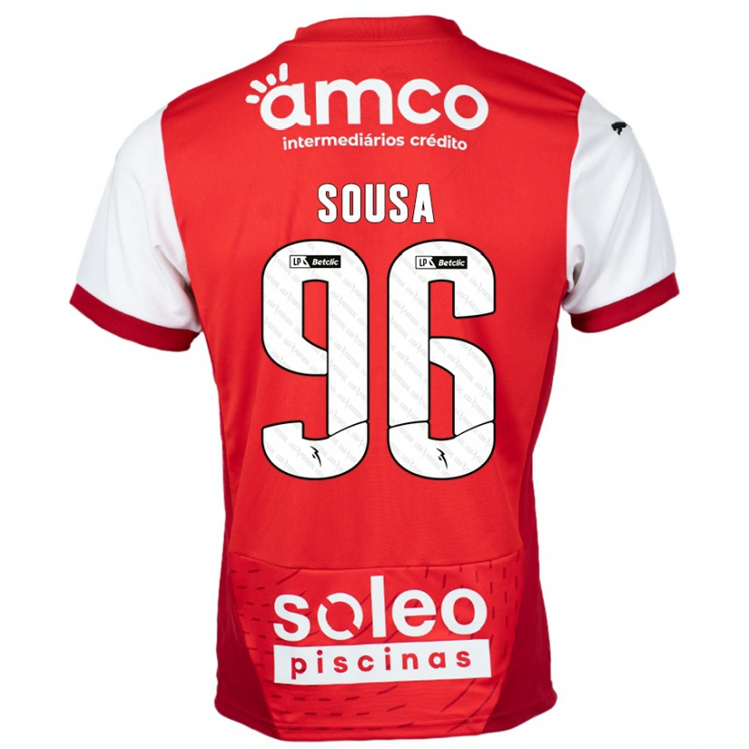 Danxen Niño Camiseta Afonso Sousa #96 Rojo Blanco 1ª Equipación 2024/25 La Camisa