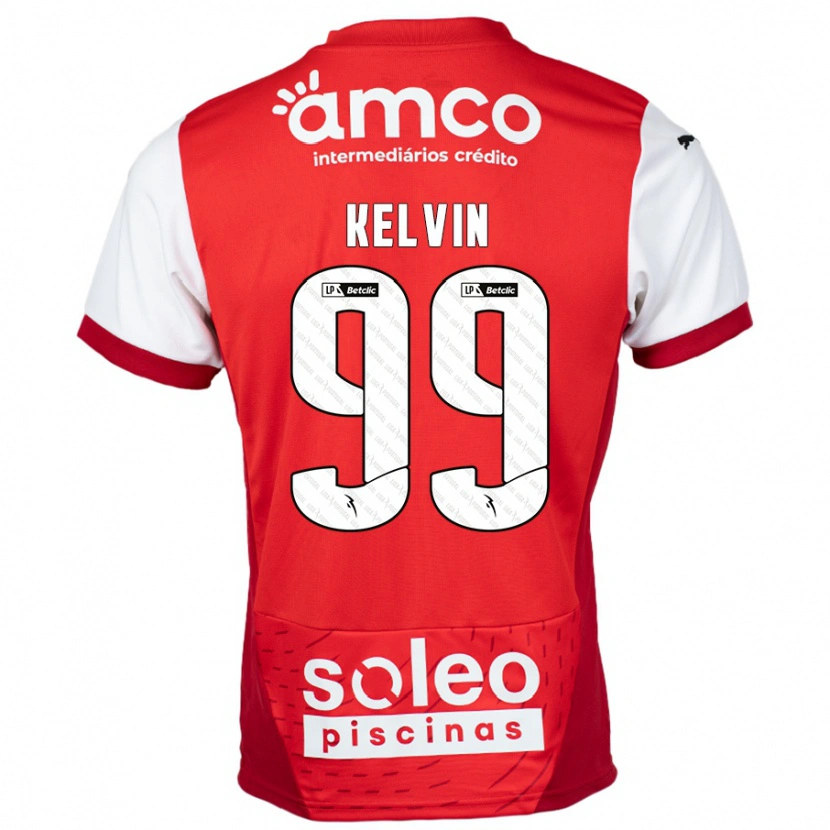 Danxen Niño Camiseta Kauan Kelvin #99 Rojo Blanco 1ª Equipación 2024/25 La Camisa