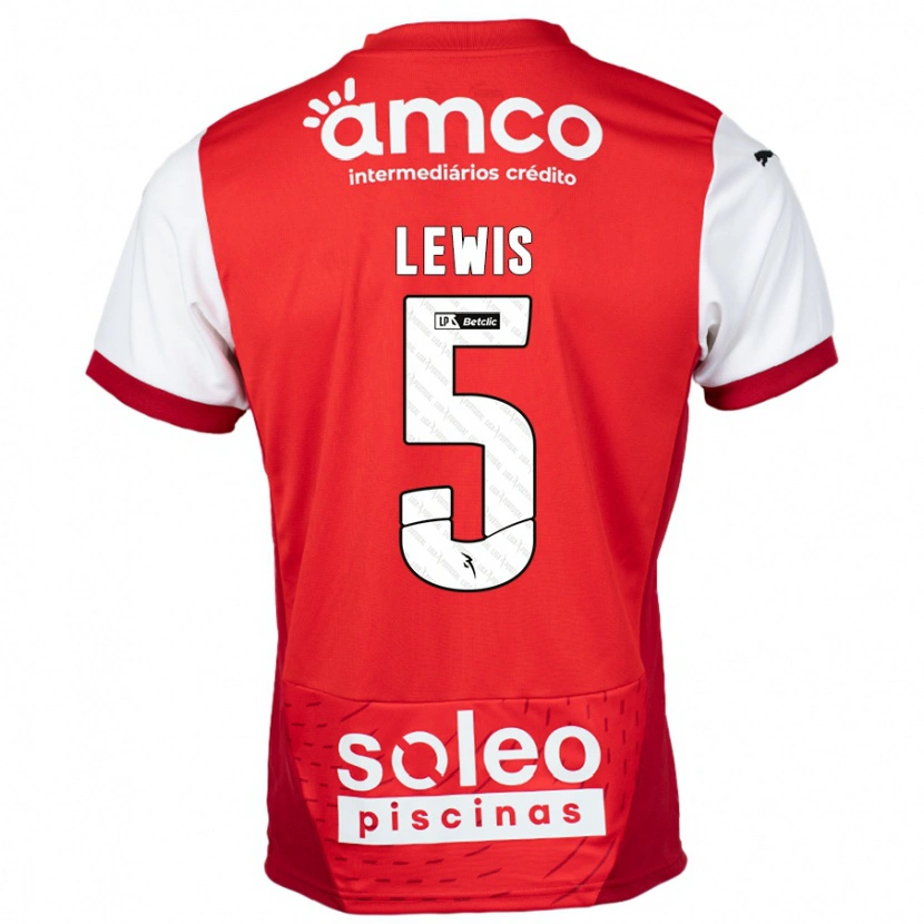 Danxen Niño Camiseta Leah Lewis #5 Rojo Blanco 1ª Equipación 2024/25 La Camisa