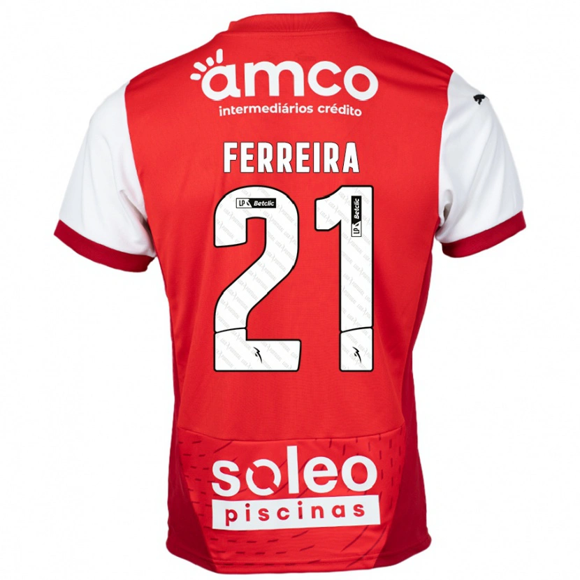 Danxen Niño Camiseta Ana Carolina Ferreira #21 Rojo Blanco 1ª Equipación 2024/25 La Camisa