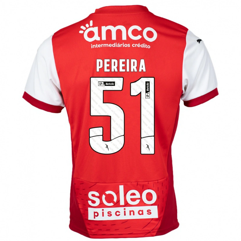 Danxen Niño Camiseta Evy Pereira #51 Rojo Blanco 1ª Equipación 2024/25 La Camisa