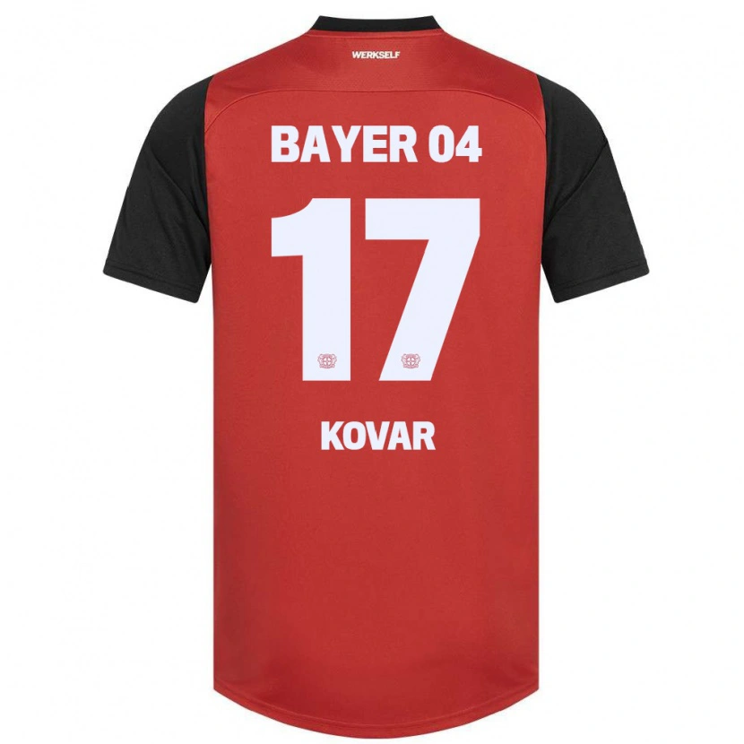 Danxen Niño Camiseta Matej Kovar #17 Rojo Negro 1ª Equipación 2024/25 La Camisa