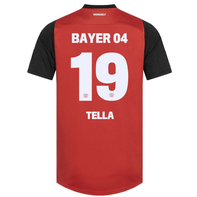 Danxen Niño Camiseta Nathan Tella #19 Rojo Negro 1ª Equipación 2024/25 La Camisa