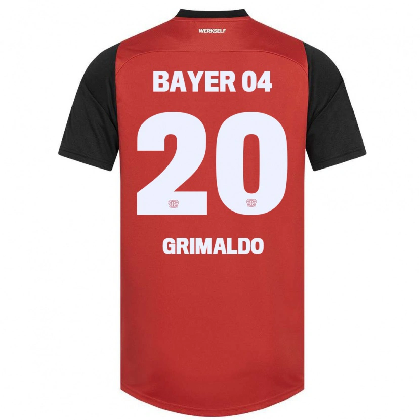 Danxen Niño Camiseta Alejandro Grimaldo #20 Rojo Negro 1ª Equipación 2024/25 La Camisa