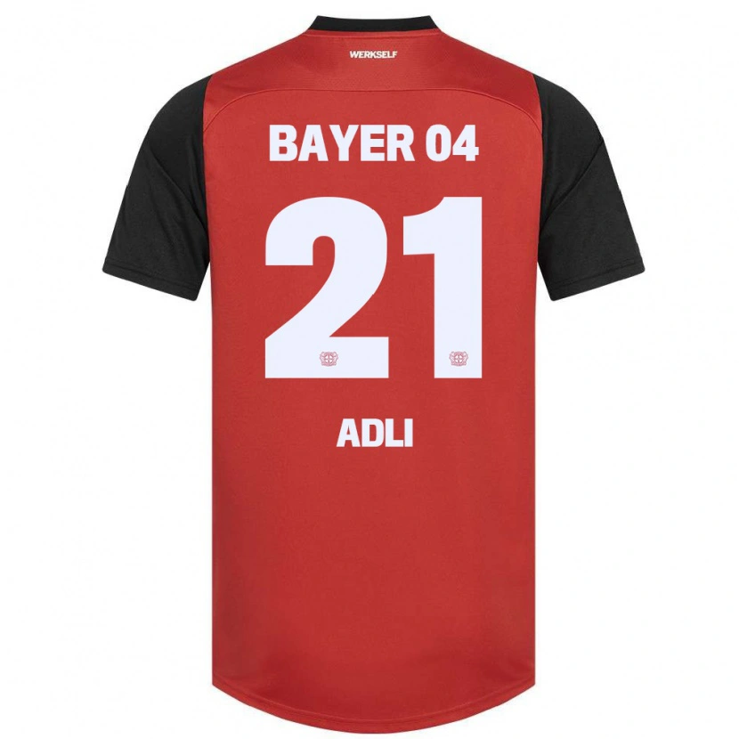 Danxen Niño Camiseta Amine Adli #21 Rojo Negro 1ª Equipación 2024/25 La Camisa