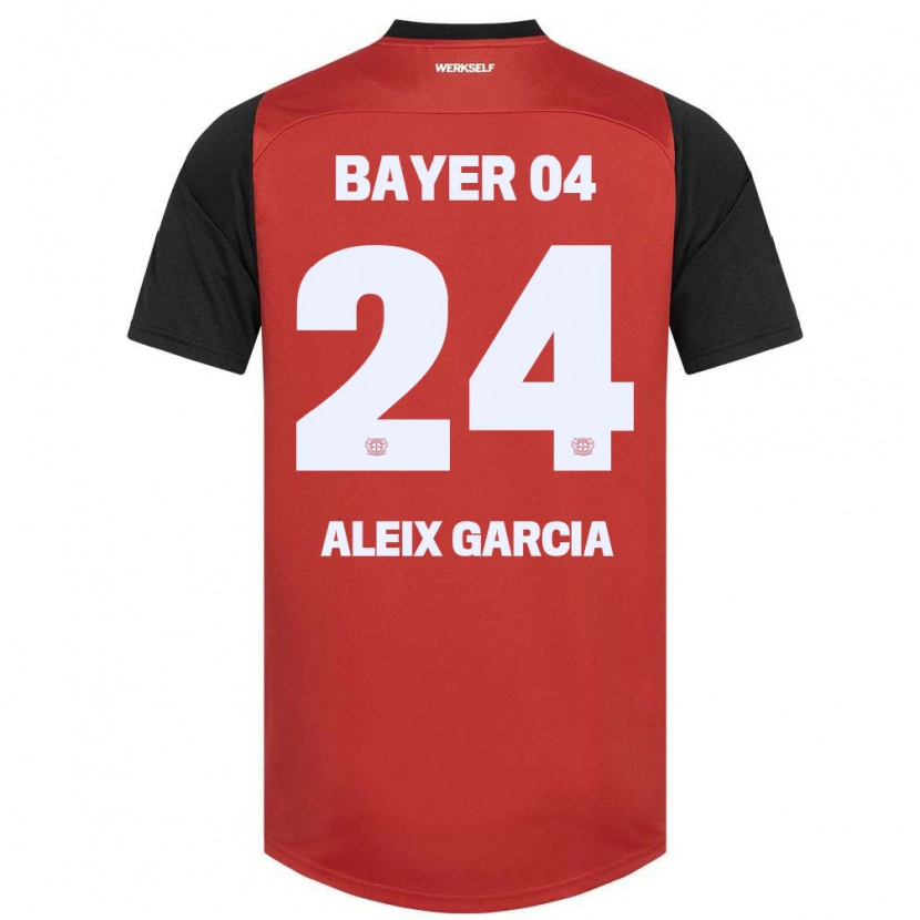 Danxen Niño Camiseta Aleix García #24 Rojo Negro 1ª Equipación 2024/25 La Camisa