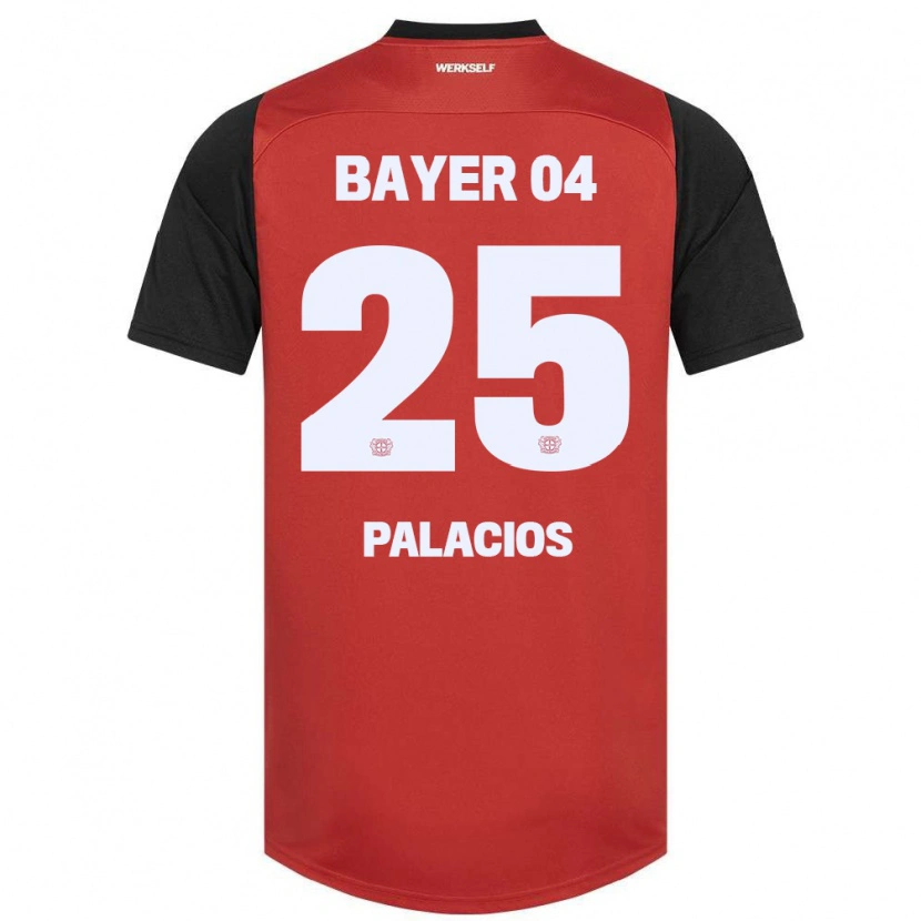 Danxen Niño Camiseta Exequiel Palacios #25 Rojo Negro 1ª Equipación 2024/25 La Camisa