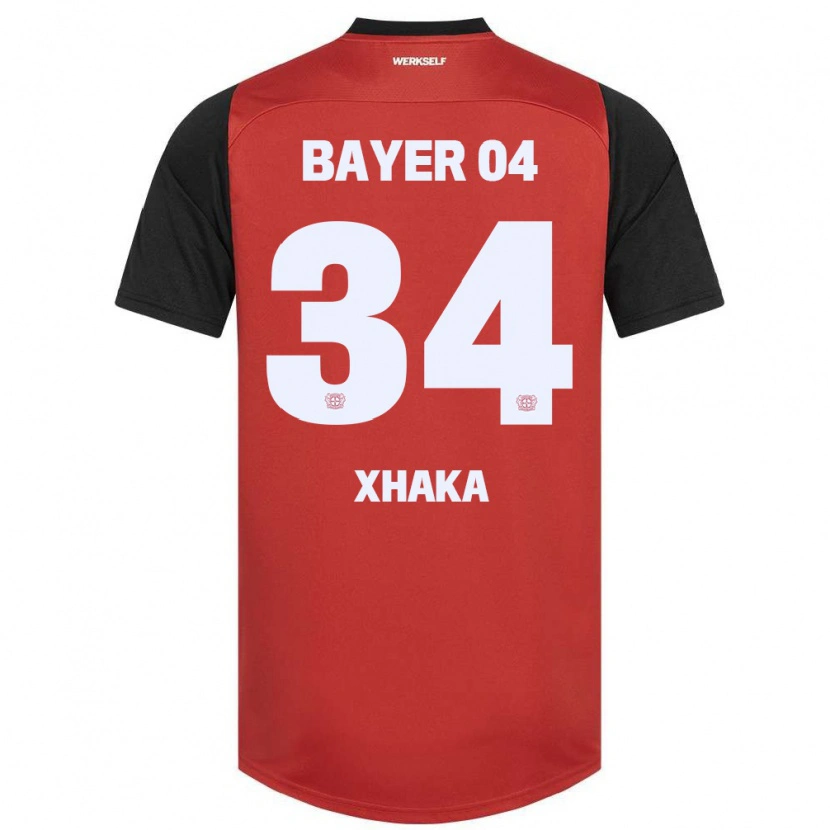 Danxen Niño Camiseta Granit Xhaka #34 Rojo Negro 1ª Equipación 2024/25 La Camisa