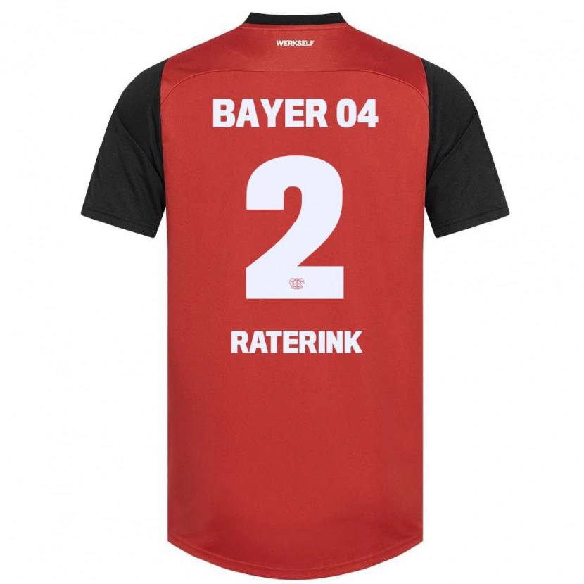 Danxen Niño Camiseta Othniël Raterink #2 Rojo Negro 1ª Equipación 2024/25 La Camisa