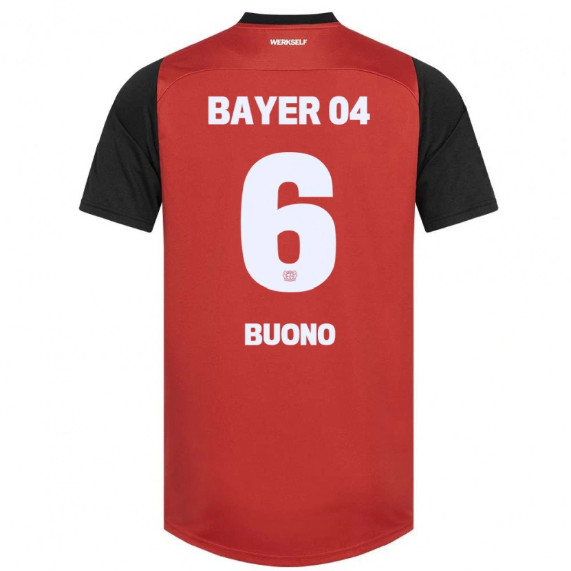 Danxen Niño Camiseta Francesco Buono #6 Rojo Negro 1ª Equipación 2024/25 La Camisa