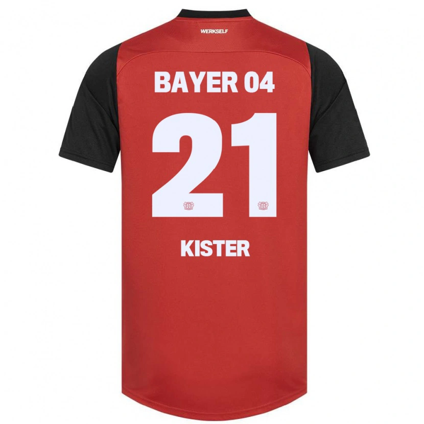 Danxen Niño Camiseta Akim Kister #21 Rojo Negro 1ª Equipación 2024/25 La Camisa