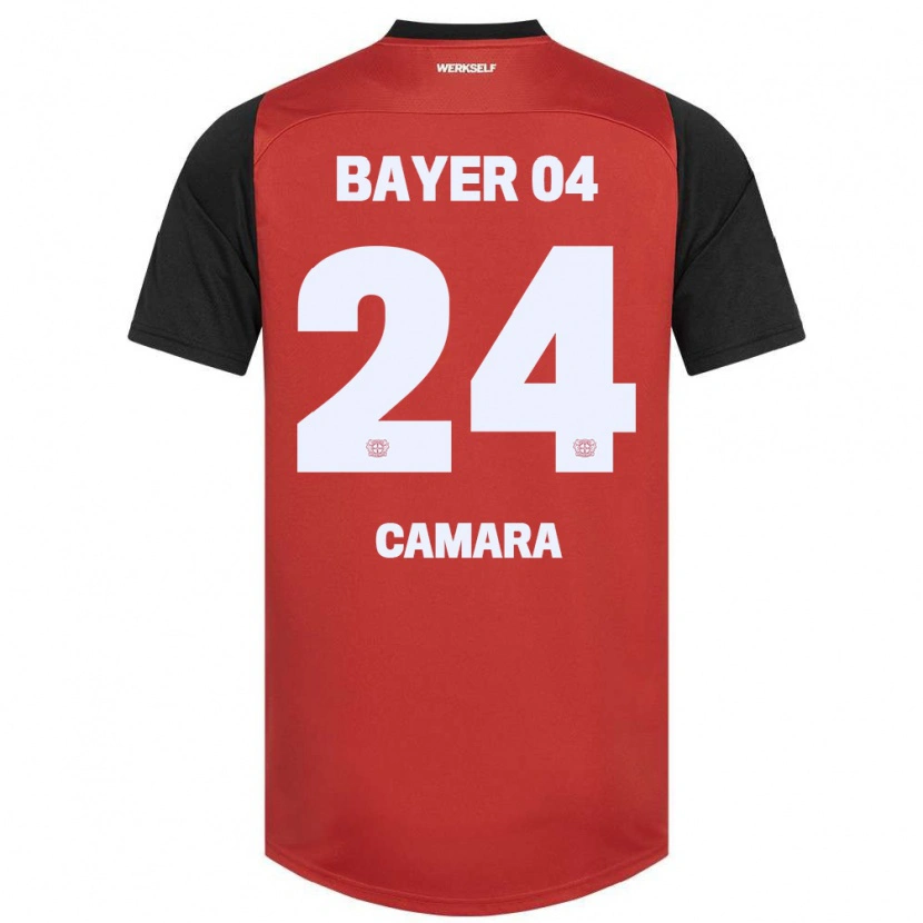 Danxen Niño Camiseta Nourdine Camara #24 Rojo Negro 1ª Equipación 2024/25 La Camisa